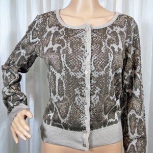 CAVI Snake Print Cardigan Sweater